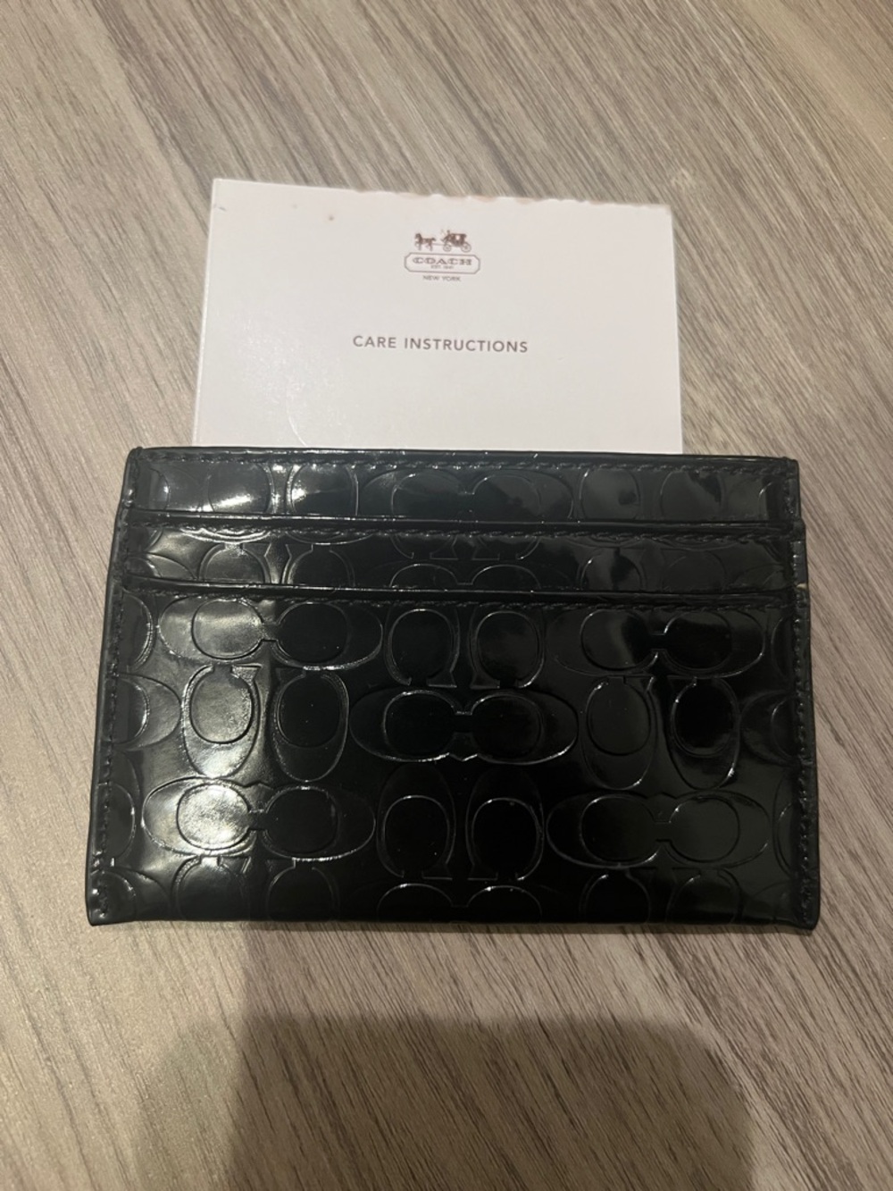 Coach Black Patent Card Holder